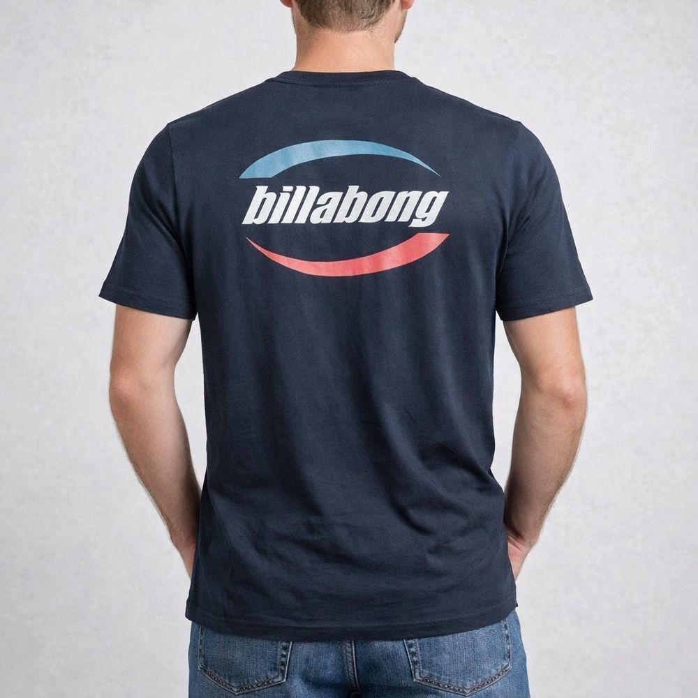 Billabong Short Sleeve Navy Blue Logo Graphic Tee Men’s Large